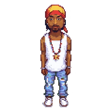 2Pac в полный рост, no background sticker