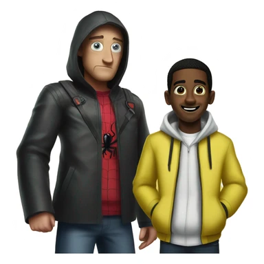 SpongeBob with mini miles morales  sticker