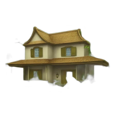 country house banana trees sticker