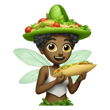 Weed fairy eating taco sticker