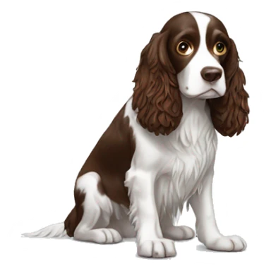 Image of a springer spaniel standing on a laptops keyboard sticker