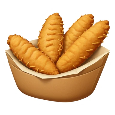 5 breaded chicken tenders in a paper food boat  sticker