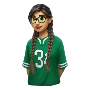 Mia Khalifa slytherin baseball tshirt braid sticker