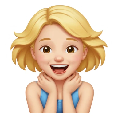 girl choking her neck laughing arms crossed and mouth open sticker
