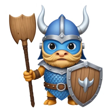 a cartoon Viking fish sticker