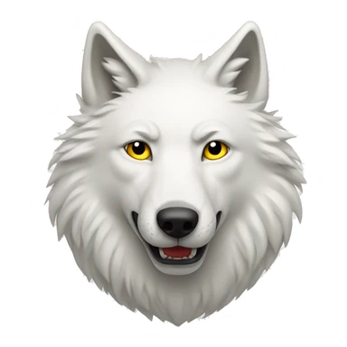 white wolf with ukraine sticker