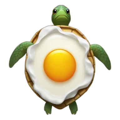 a fried egg on the back of a turtle sticker