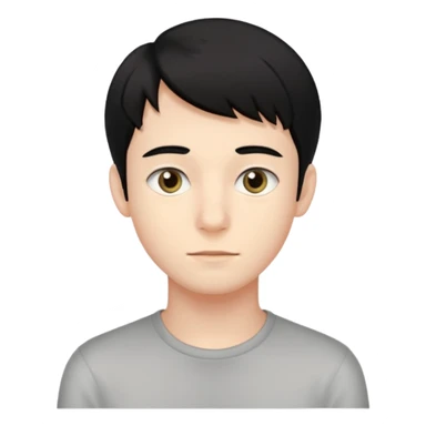 20 yaş erkek çocuk ince yüzlü siyah saçlı sticker