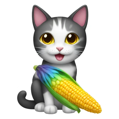Rainbow cat with corn sticker