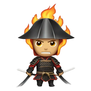  sword samurai with fire sticker