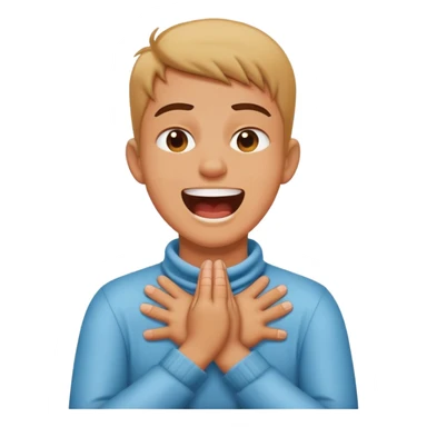 A person crossing their hands, choking their neck while laughing, looking mad sticker