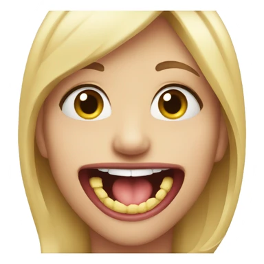 smile while lip bite sticker