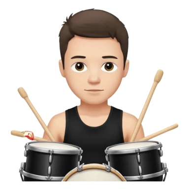 Christoph Schneider, drummer vibe, short hair, black tank top sticker
