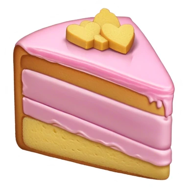 slice of sponge cake, with pink sticker