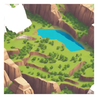 Zion National Park isometric valley view with rock formations sticker