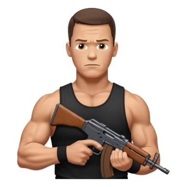 John cena with an ak-47 sticker