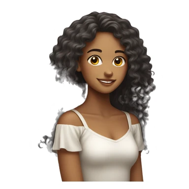 Brazilian young pretty women with a long curly hair  sticker