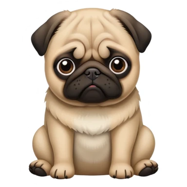 mops pug dog sitting sticker