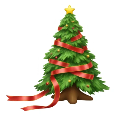 christmas tree with ribbons sticker