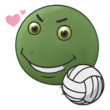 A emoji in love with Volleyball  sticker