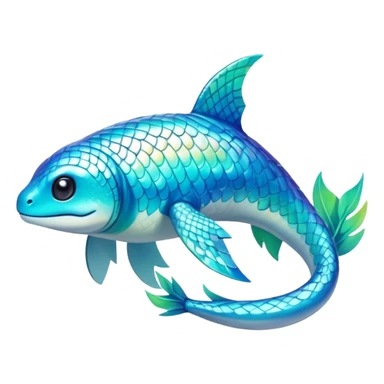 Exotic tropical shiny rare epic cute hydro Fakémon-creature, full body, with random markings sticker