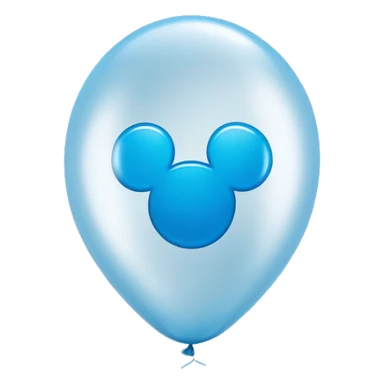 Micky Mouse ears icon solid blue balloon inside a clear balloon sticker