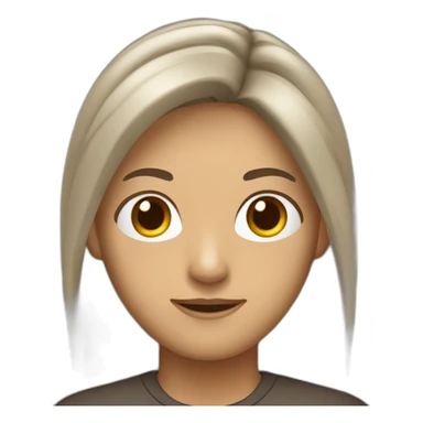 Persona de piel blanca con cabello castaño y largo sticker