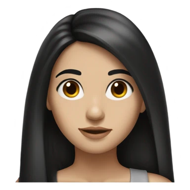 Hyper Realistic Beautiful Spanish girl brown eyes straight very long dark black hair  sticker