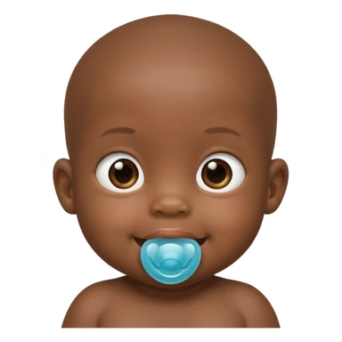 Black baby using pacifier  sticker