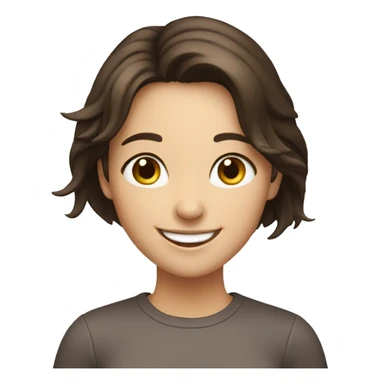 happy brunette girl with smile sticker