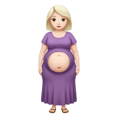 heavily pregnant woman with extremely abnormally huge overdue belly sticker