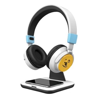 headphones holder/stand white sticker