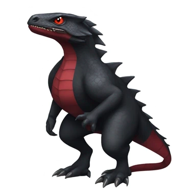 cool edgy black and dark-red Dark-type nargacuga reptile Pokémon full body sticker