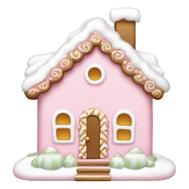 light pink and gold and white gingerbread house sticker