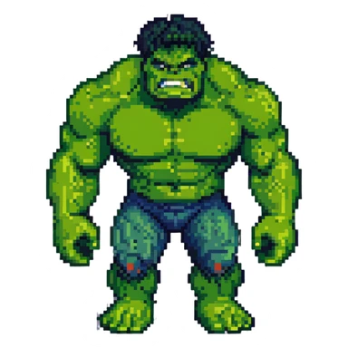 the hulk character in pixel art style sticker