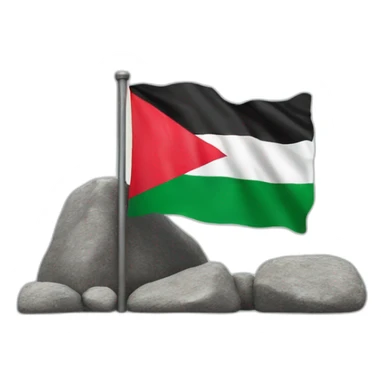palestine flag with rock sticker
