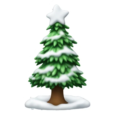 A Christmas tree with snow on it  sticker