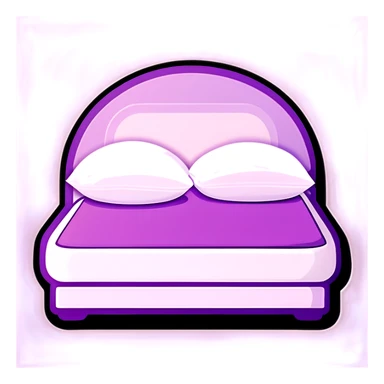 Lilac bed with white pillows  sticker
