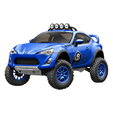 2013 scion fr-s ultramarine off road 4wd monster Baja dessert racer number 86 with large silver wheels  sticker