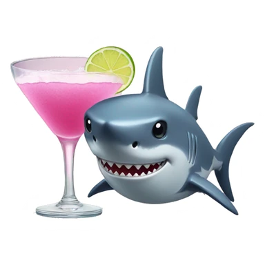 shark with margarita and tutu sticker
