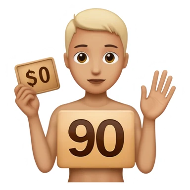Cara con cartel de 90€ sticker