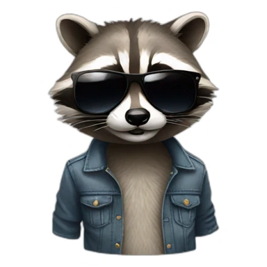 Raccoon with sunglasses  sticker