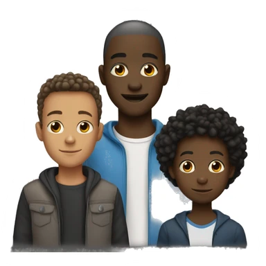 Black mon, white dad, black teen boy, black 7 year old black boy sticker