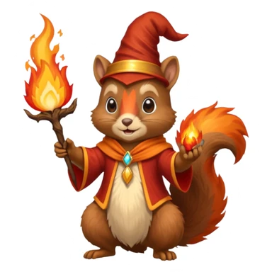 wizard squirrel summoning fire sticker