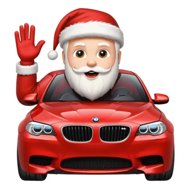 Santa with surprise,surprise is black bmw m 5 sticker