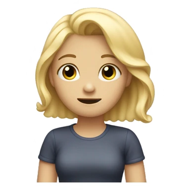 a sad girl with blonde hair waving goodbye sticker