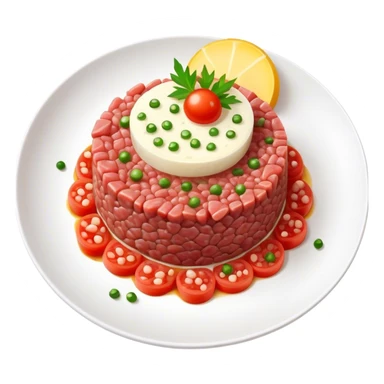 Beef Tartar on plate  sticker