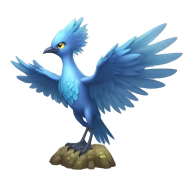 Edgy Fantasy legendary blue bird water-type-Hydro-Phoenix-avian Fakemon full body sticker