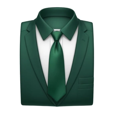 men's dark green tie on white shirt, minimalism, no emojis or faces, iOS emoji style sticker