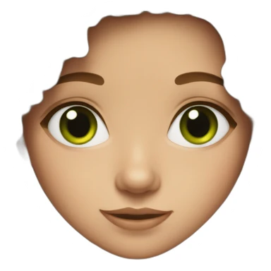brown hair girl with green eyes and freckles sticker